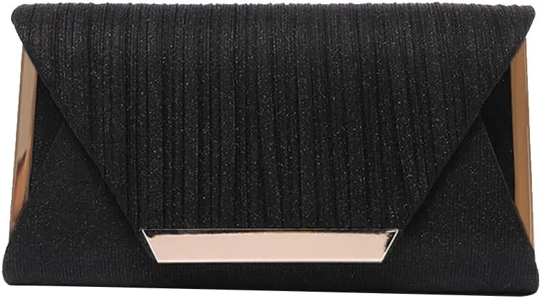 Women Envelope Evening Bag Glitter Sequins Clutch Bag Bridal Wedding Purse Sparkly Shoulder Bag Shiny Handbag