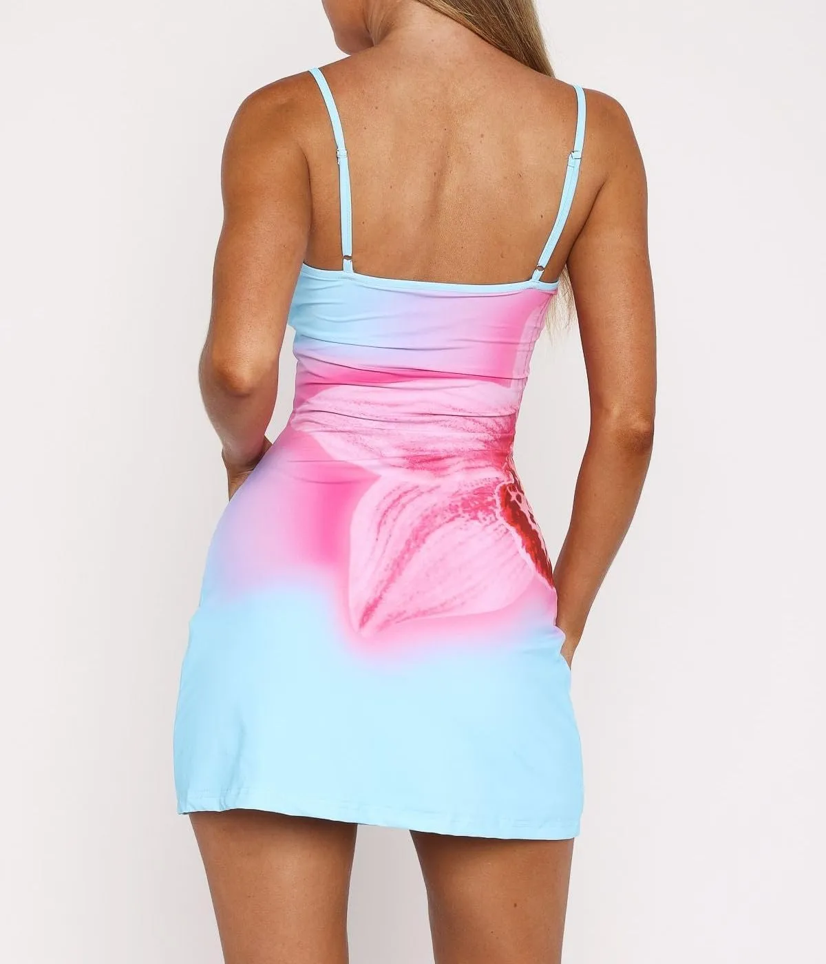 Women Floral Mini Dress Spaghetti Strap Bodycon Square Neck Short Cami Dress Y2k Going Out Vacation Beach Sundress