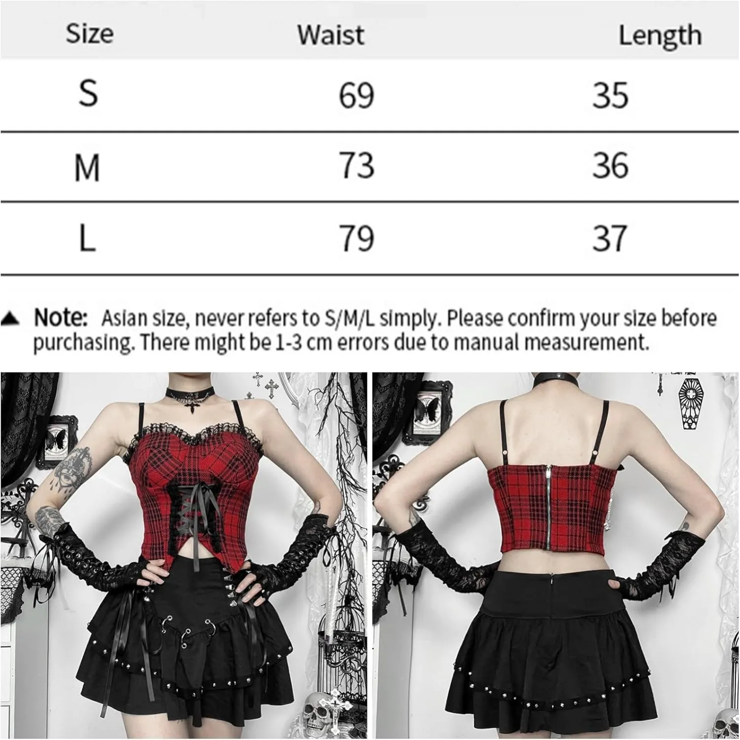 Women Gothic Pleated Mini Skirt Y2K Casual High Waisted A Line Short Skirts