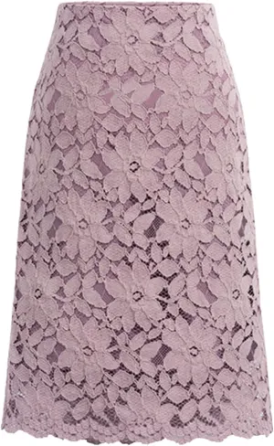 Women Sexy High Waist Pleated A-Line Knee Length Lace Floral Midi Skirt Chic Elegant Solid Slim Wrap Swing Skirt