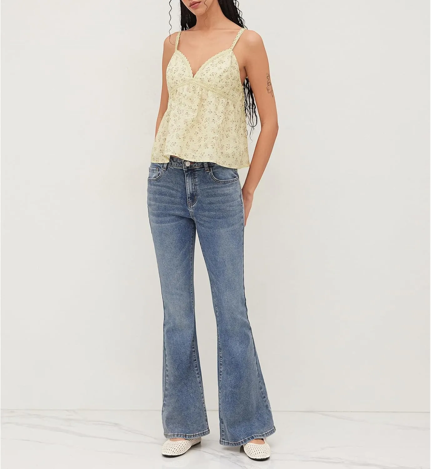 Women Y2k Floral Babydoll Tank Cami Top Spaghetti Strap Cut Ruffle Sleeveless Shirts Aesthetic Going Out Tops