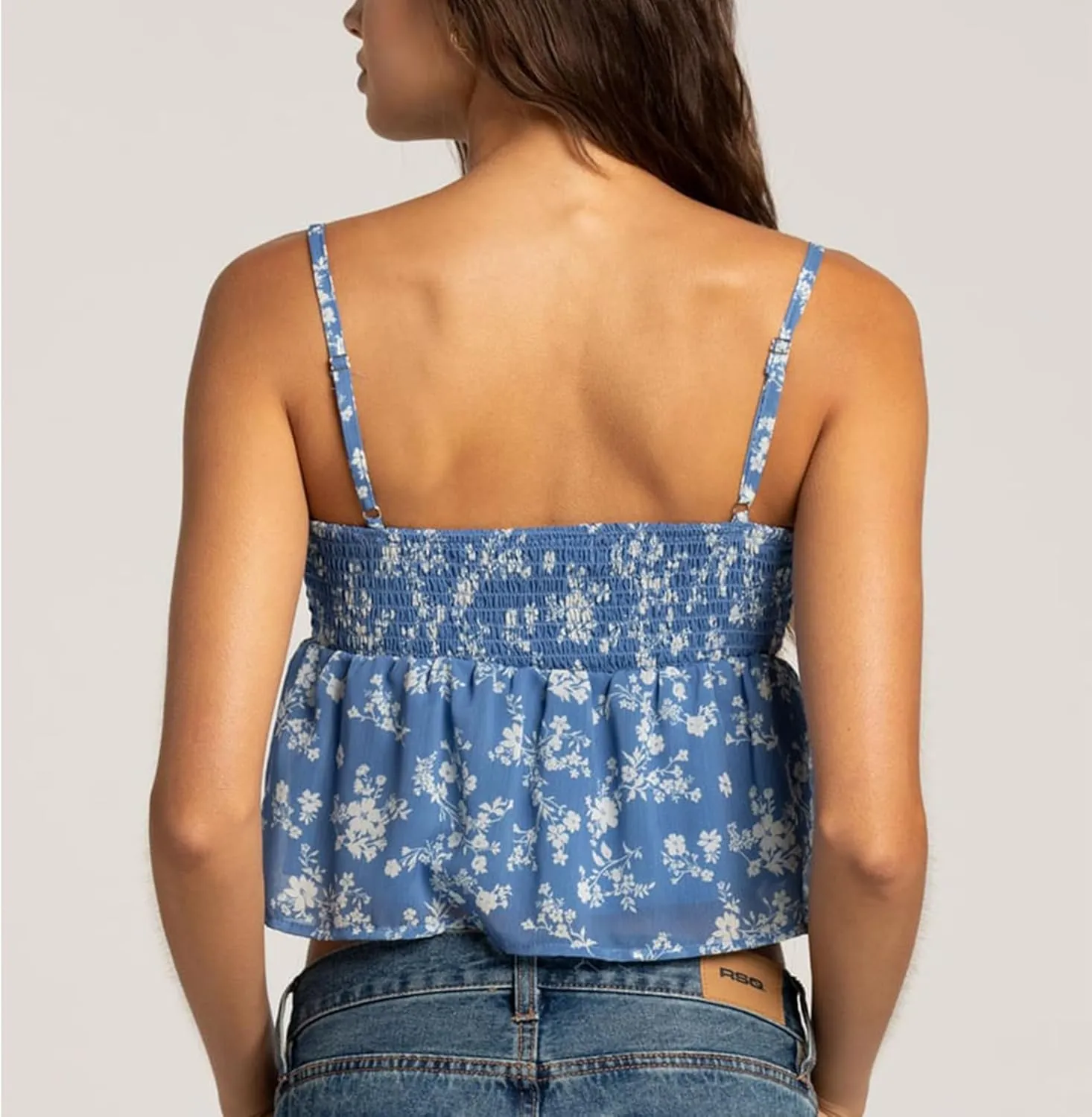 Women Y2k Floral Babydoll Tank Cami Top Spaghetti Strap Cut Ruffle Sleeveless Shirts Aesthetic Going Out Tops