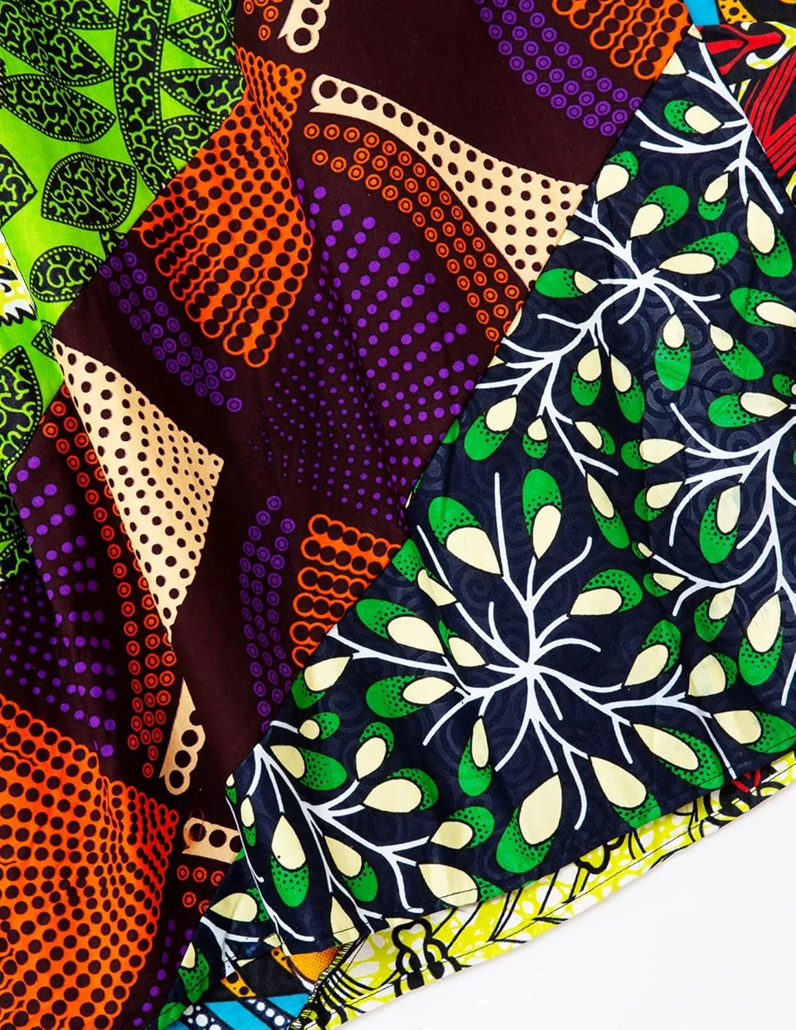 Women's African Print High Waist Pleated A Line Long Maxi Skirts with Pockets