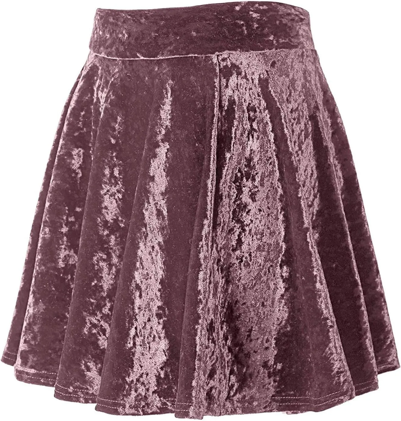 Women's Basic Mini Skater Skirt Velvet Stretch Skirt Bohemian Flared Pleated Stretch Mini Skirt for Women