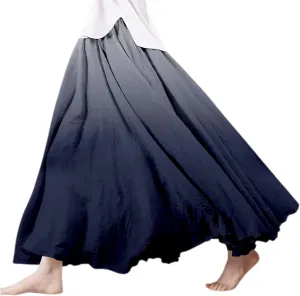 Womens Boho Floral Maxi Midi Skirt 2025 Summer Trendy Elastic Waist Pleated Aline Flowy Long Skirts Beach Vacation