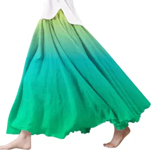 Womens Boho Floral Maxi Midi Skirt 2025 Summer Trendy Elastic Waist Pleated Aline Flowy Long Skirts Beach Vacation