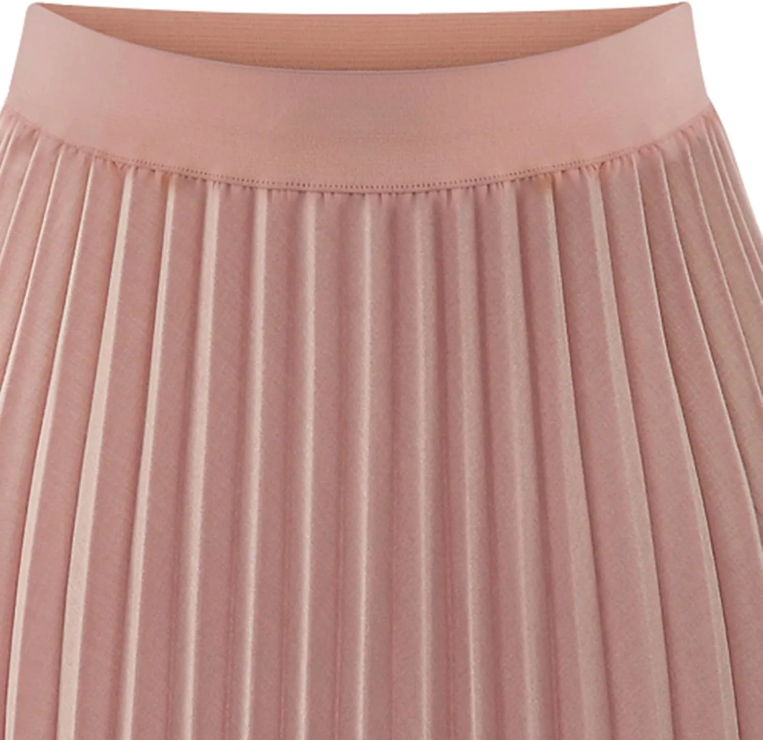 Women's Chiffon Pleated Midi Skirt High Waist Swing Boho Pleated Skirt Casual Solid Color Elastic A-Line Long Skirts