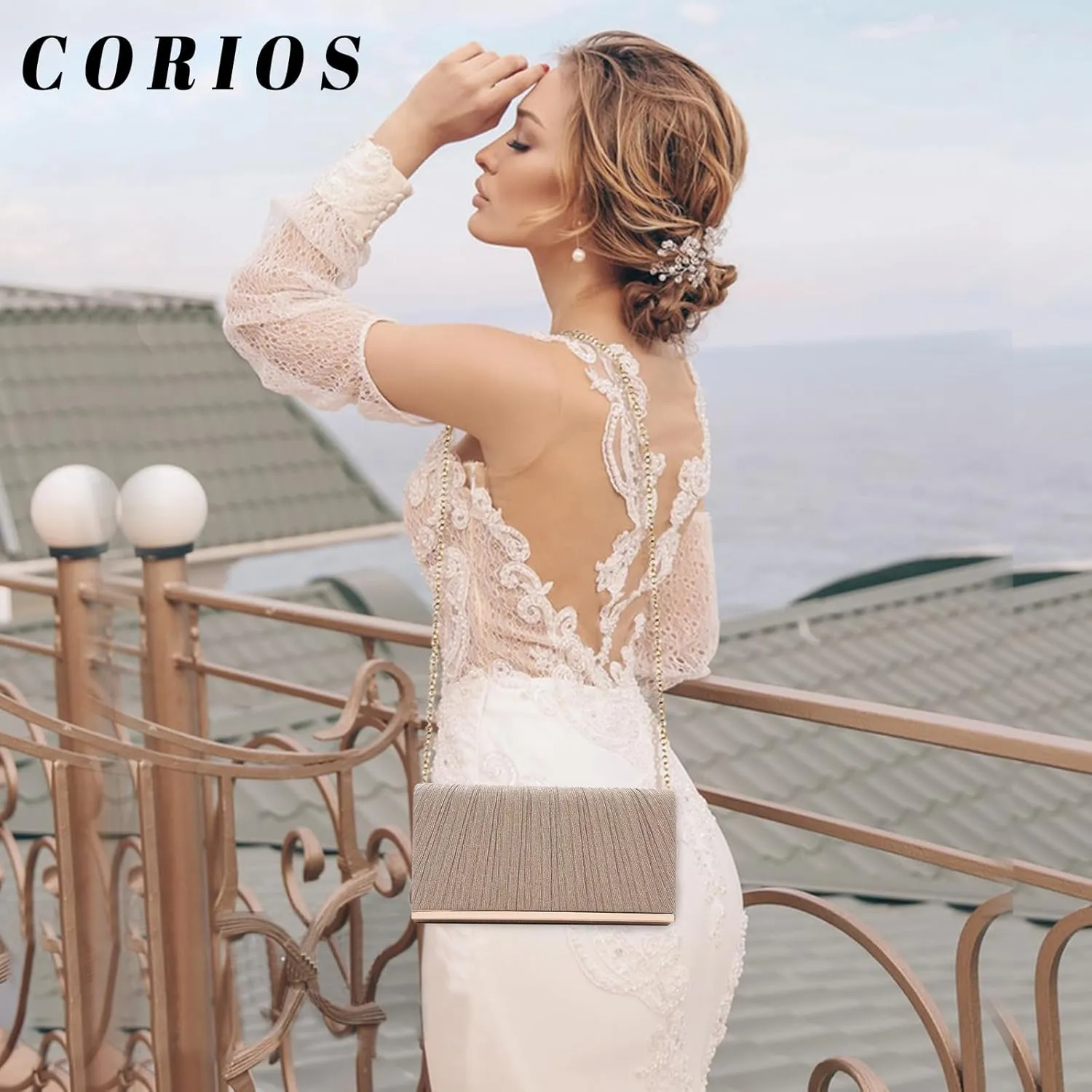 Women's Clutch Bag Shiny Sequins Evening Bag Bridal Wedding Purse Glitter Handbag Sparkling Shoulder Bag
