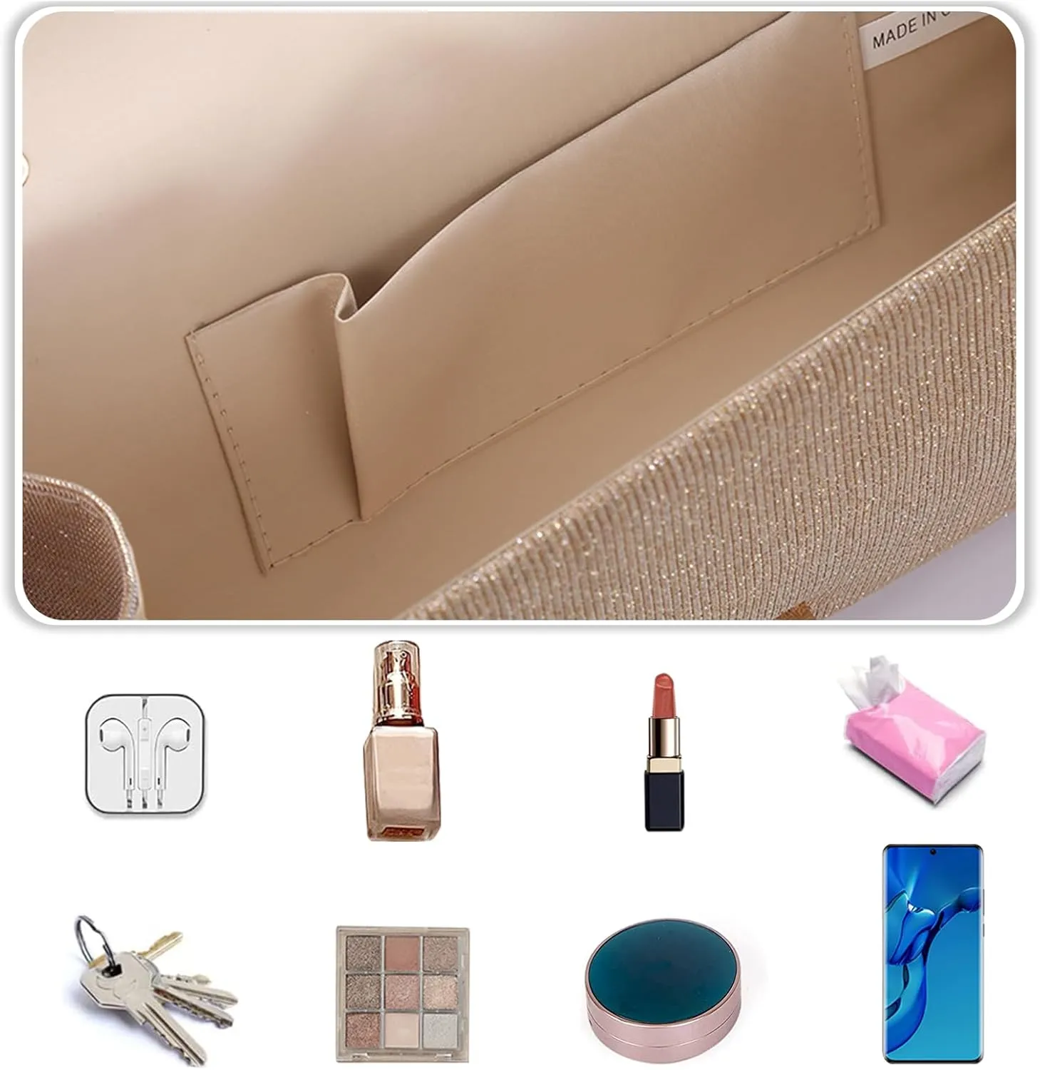 Women's Clutch Bag Shiny Sequins Evening Bag Bridal Wedding Purse Glitter Handbag Sparkling Shoulder Bag