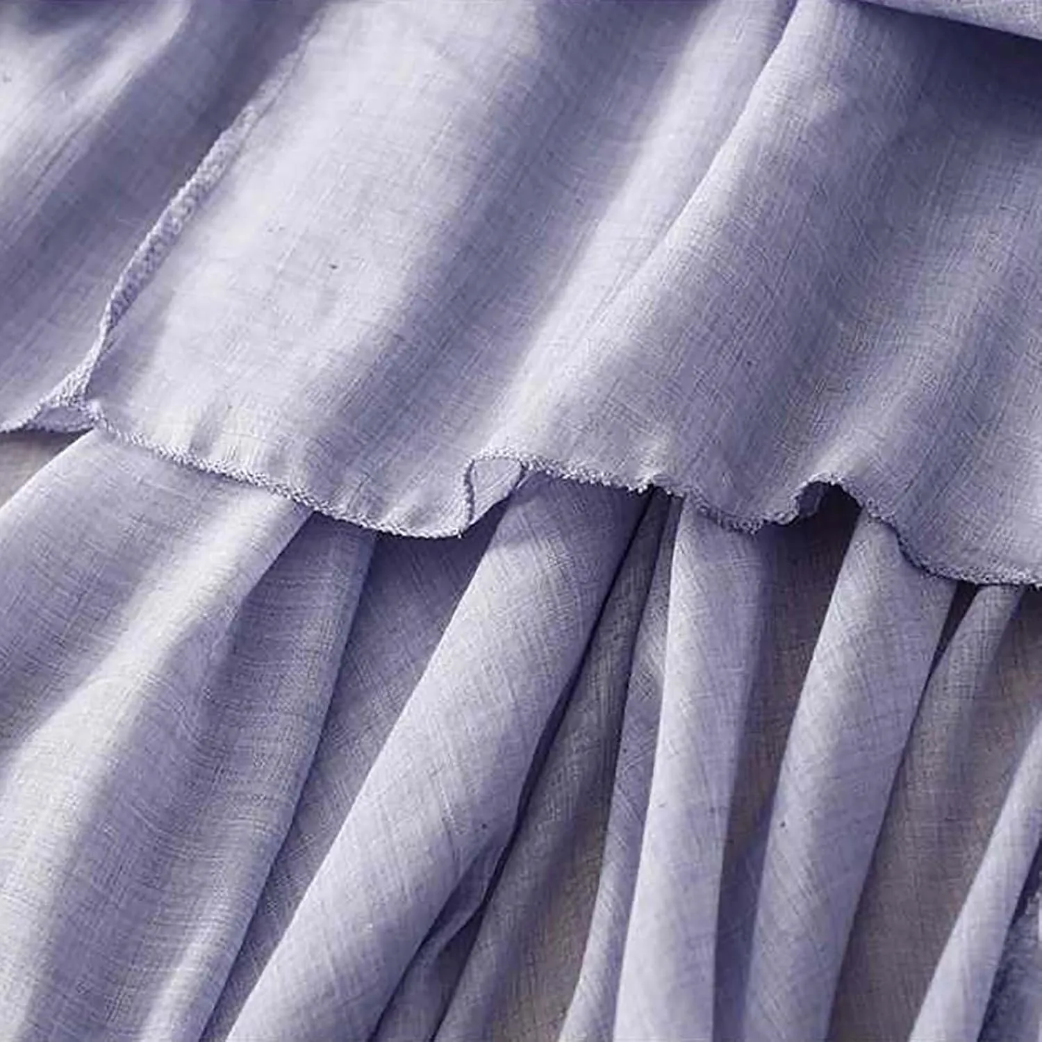Women's Fashion Skirts Elastic High Waist Skirt Tulle Ruffle Pleated A-Line Swing Midi Skirt Casual Skirt for Women