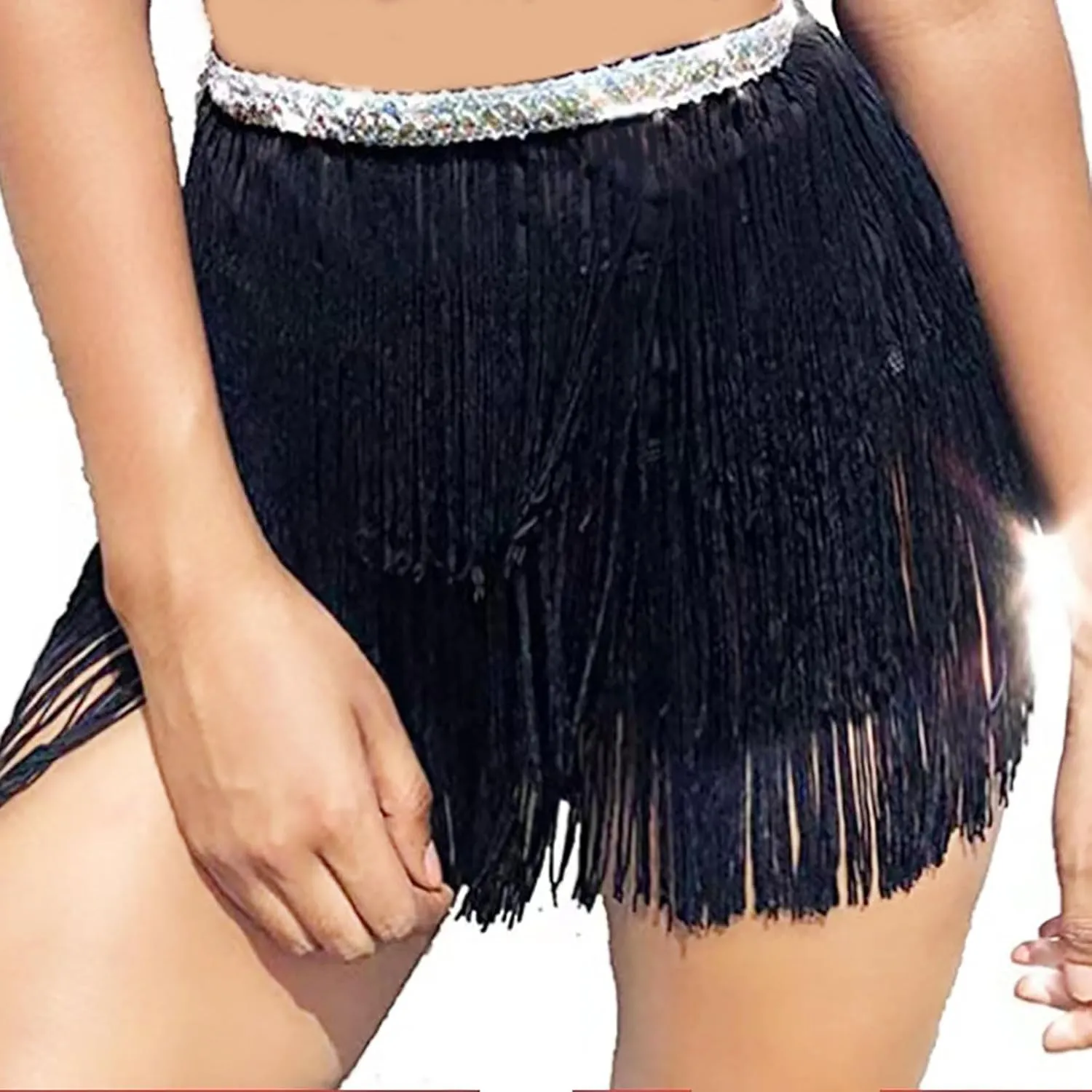Womens Fringe Skirts Lightweight Flowy Casual Skirt Fashion Cozy High Waisted Solid Color Boho Skirt 2025