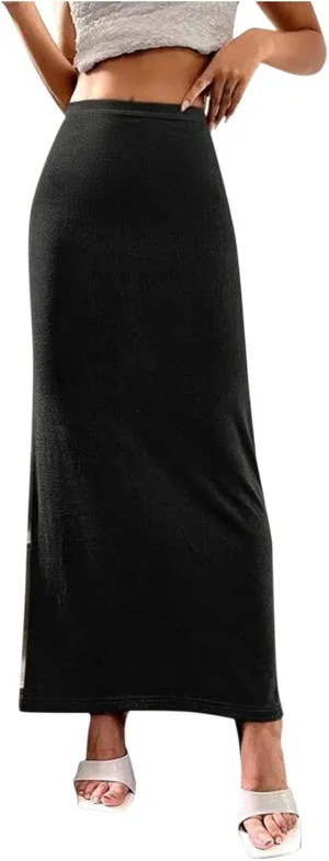 Women's Long Midi Pencil Skirt High Waisted Bodycon Summer Dresses Casual Office Work Business Skirts