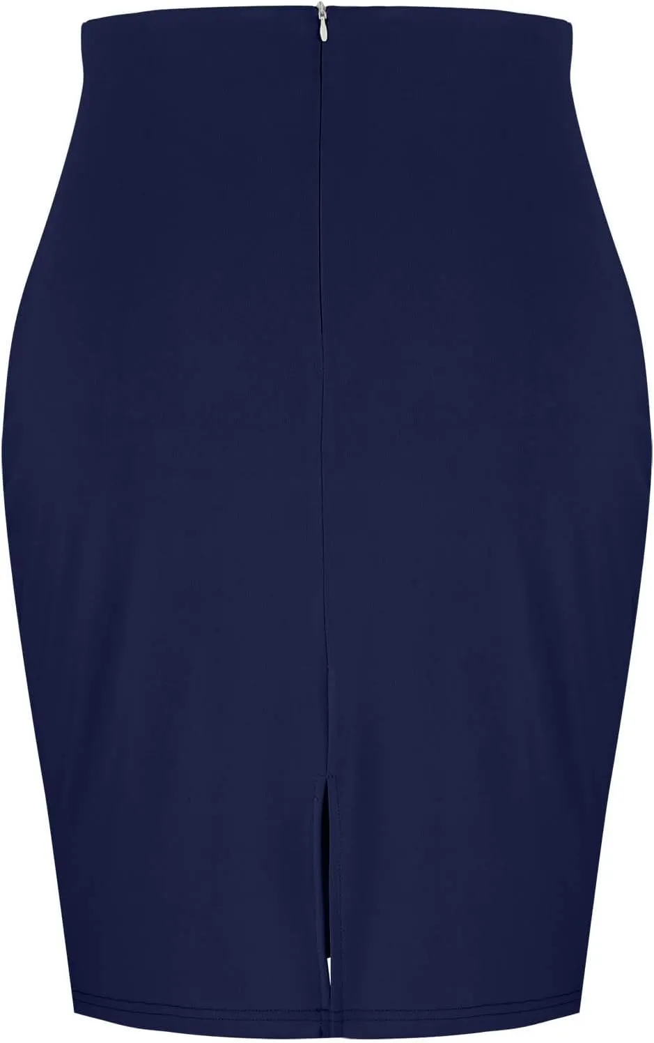 Women's Midi Pencil Skirt Elastic High Waist Formal Business Casual Work Bodycon Stretch Short Wrap Skirts
