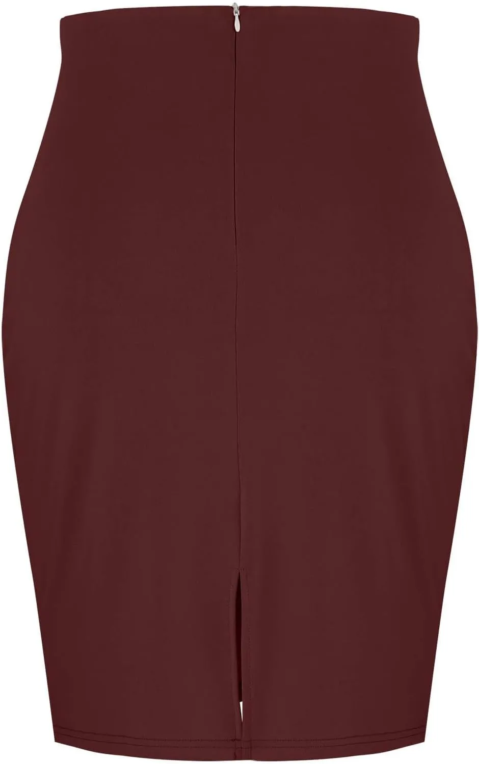 Women's Midi Pencil Skirt Elastic High Waist Formal Business Casual Work Bodycon Stretch Short Wrap Skirts