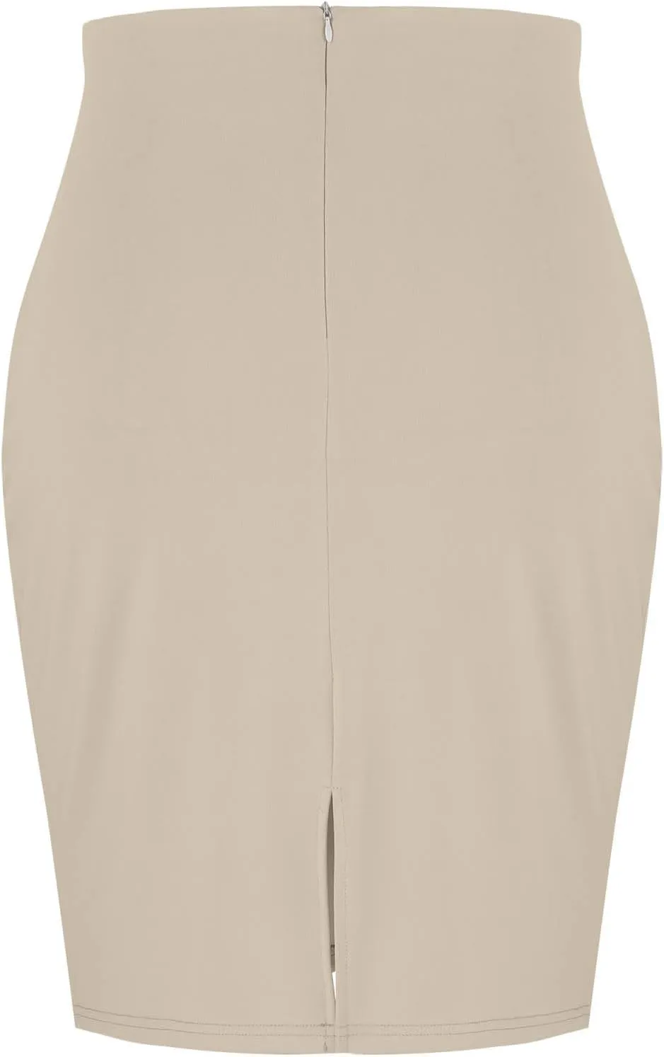 Women's Midi Pencil Skirt Elastic High Waist Formal Business Casual Work Bodycon Stretch Short Wrap Skirts