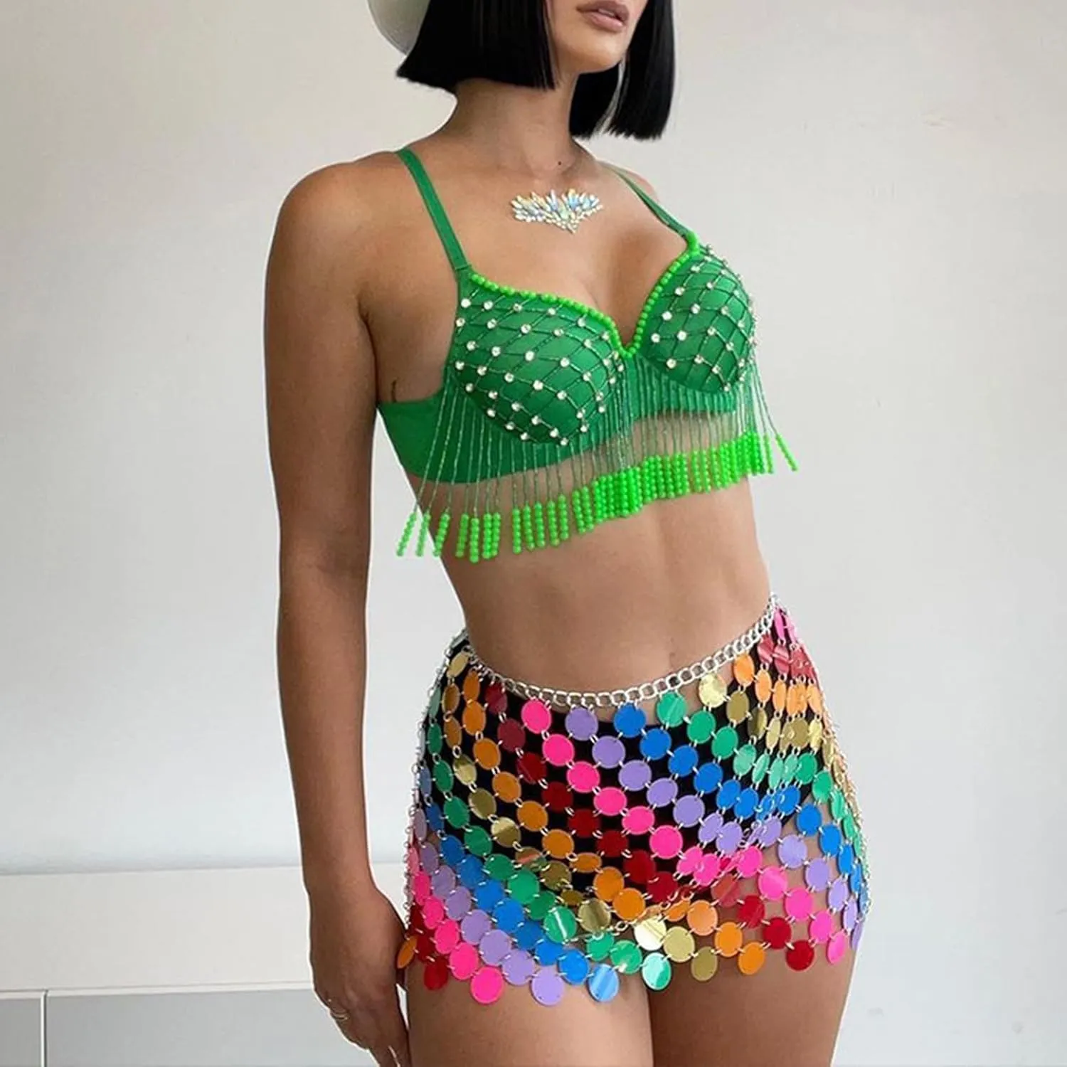 Women's Sequin Mini Skirts Sparkly Party Skirt High Waisted Dance Skorts Sexy 2025 Fashion Parties Skort