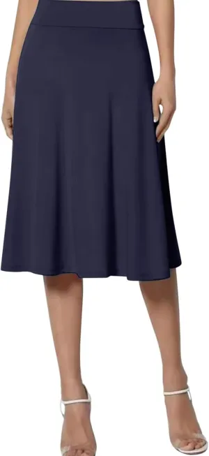 Womens Silk Skirt Vintage Satin Midi Wrap Skirts Elegant High Waisted A-Line Skirt Flare Plain Pleated Cocktail Party Skirt