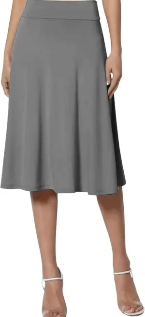 Womens Silk Skirt Vintage Satin Midi Wrap Skirts Elegant High Waisted A-Line Skirt Flare Plain Pleated Cocktail Party Skirt