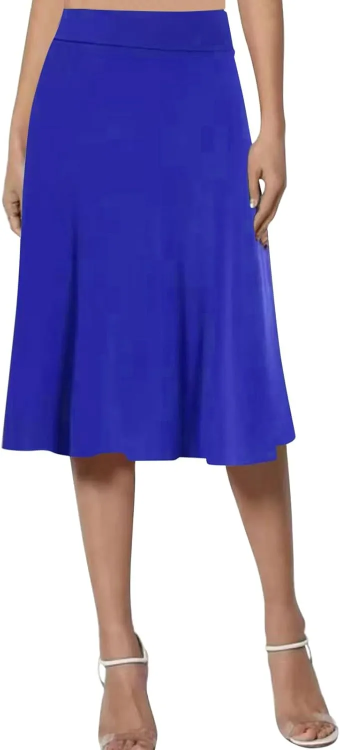 Womens Silk Skirt Vintage Satin Midi Wrap Skirts Elegant High Waisted A-Line Skirt Flare Plain Pleated Cocktail Party Skirt