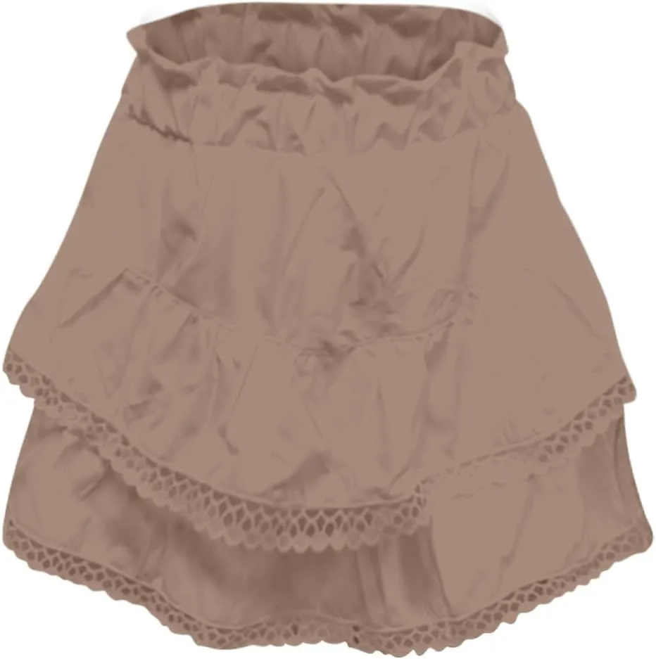 Women's Skirts Trendy 2025 Summer Casual Loose Elastic Waist Solid Color Pleated Sun Tennis Beach Skirt, S-2XL