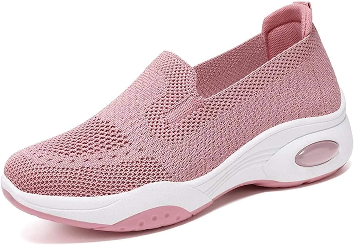 Womens Slip-on Sneakers Casual Walking Shoes Soft Sole Orthopedic Shoes Comfortable Knitted Mesh Sneakers Workout Gym Running Sneaker Pull-on Daily Shoes