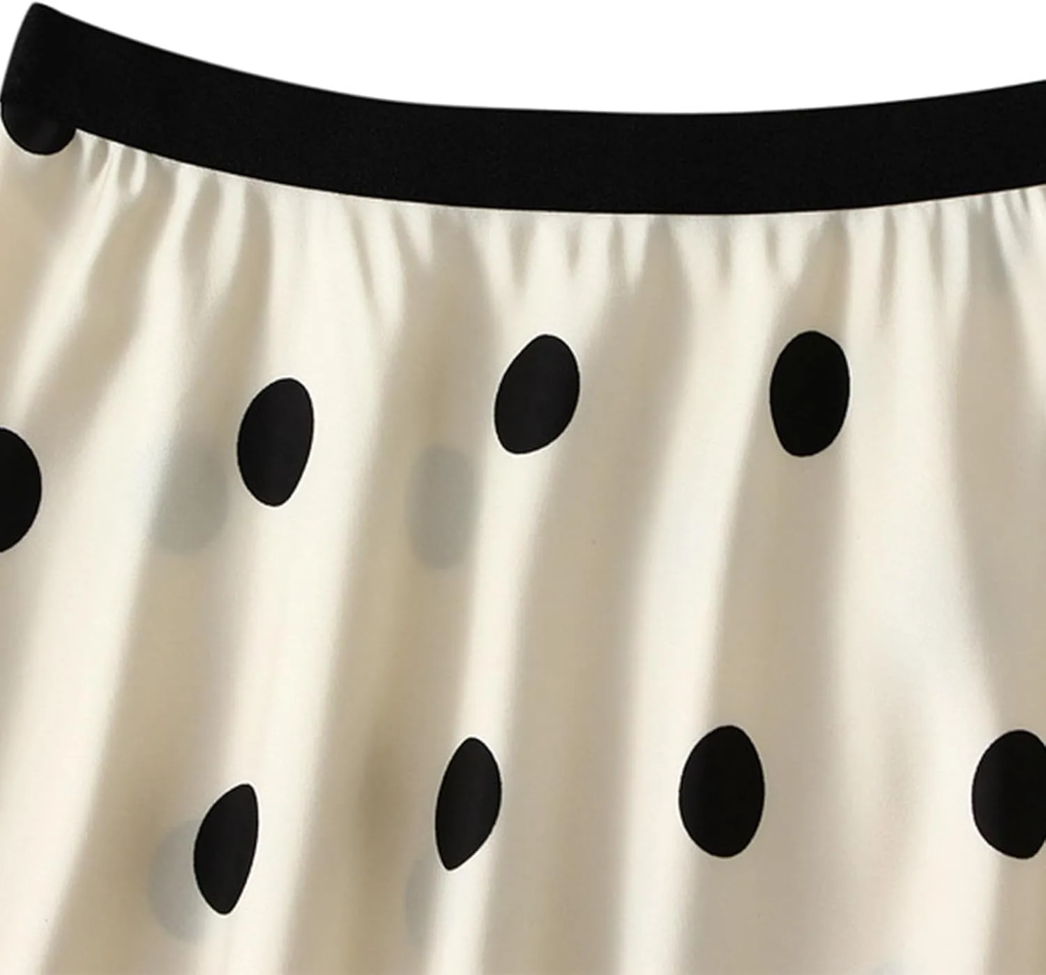 Women's Summer Vintage Polka Dot Elastic High Waist Flowy Midi Skirt Casual Loose Trendy Cocktail A-line Swing Skirts
