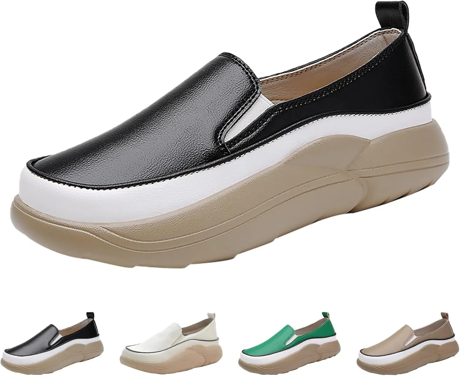 Women's Waterroof Non-Slip Loafers Soft Orthopedic Woven Walking Slip On Foam Arch Support Hands Slip in Sneakers