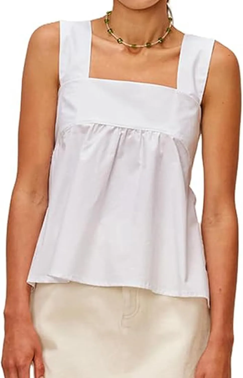 Womens Y2K Gingham Tank Tops Peplum Plaid Square Neck Babydoll Top Going Out Tops Bowtie Backless Cami Shirts
