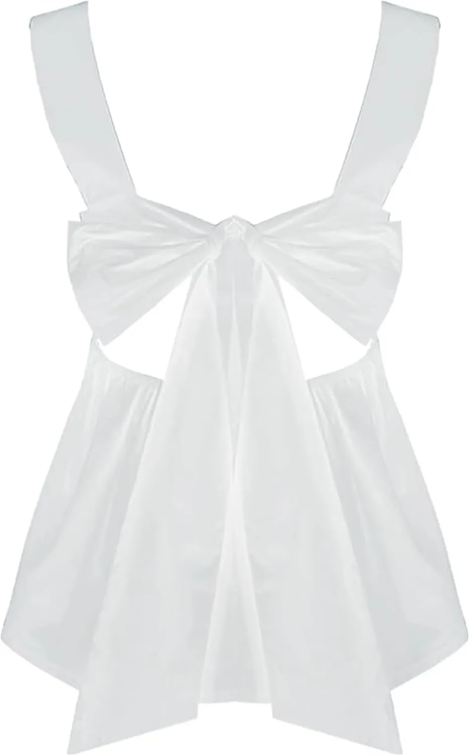 Womens Y2K Gingham Tank Tops Peplum Plaid Square Neck Babydoll Top Going Out Tops Bowtie Backless Cami Shirts