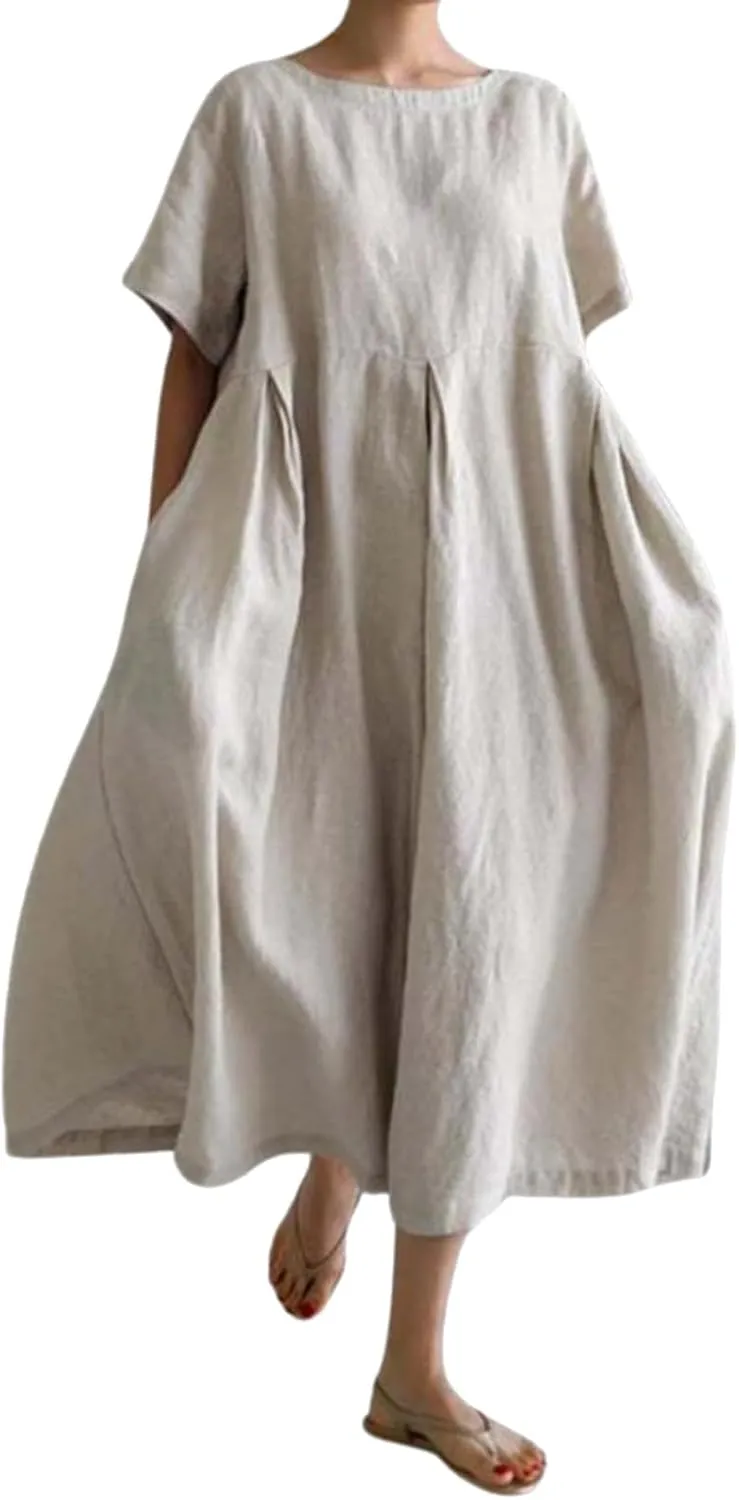 ZYXTIM Maxi Dresses for Women 2024 Trendy Casual Summer Dresses Elegant Floral Printed Solid Loungwear Dress Vacation Outfits